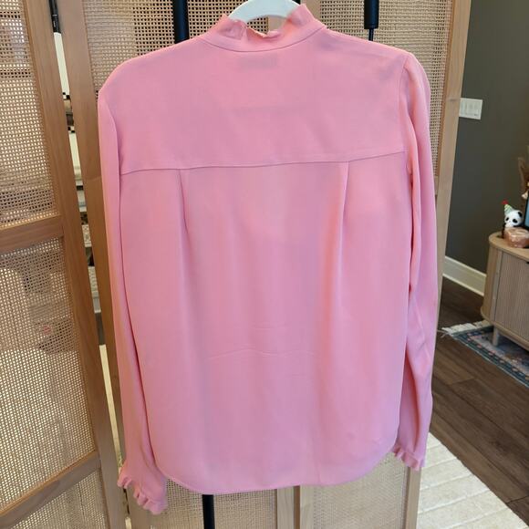 Balenciaga baby pink silk ruffled blouse frilly chic girly button down size 36 - Picture 9 of 9